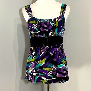 Purple multicolor dressy tank